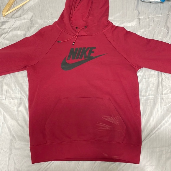 red nike hoodie with black swoosh